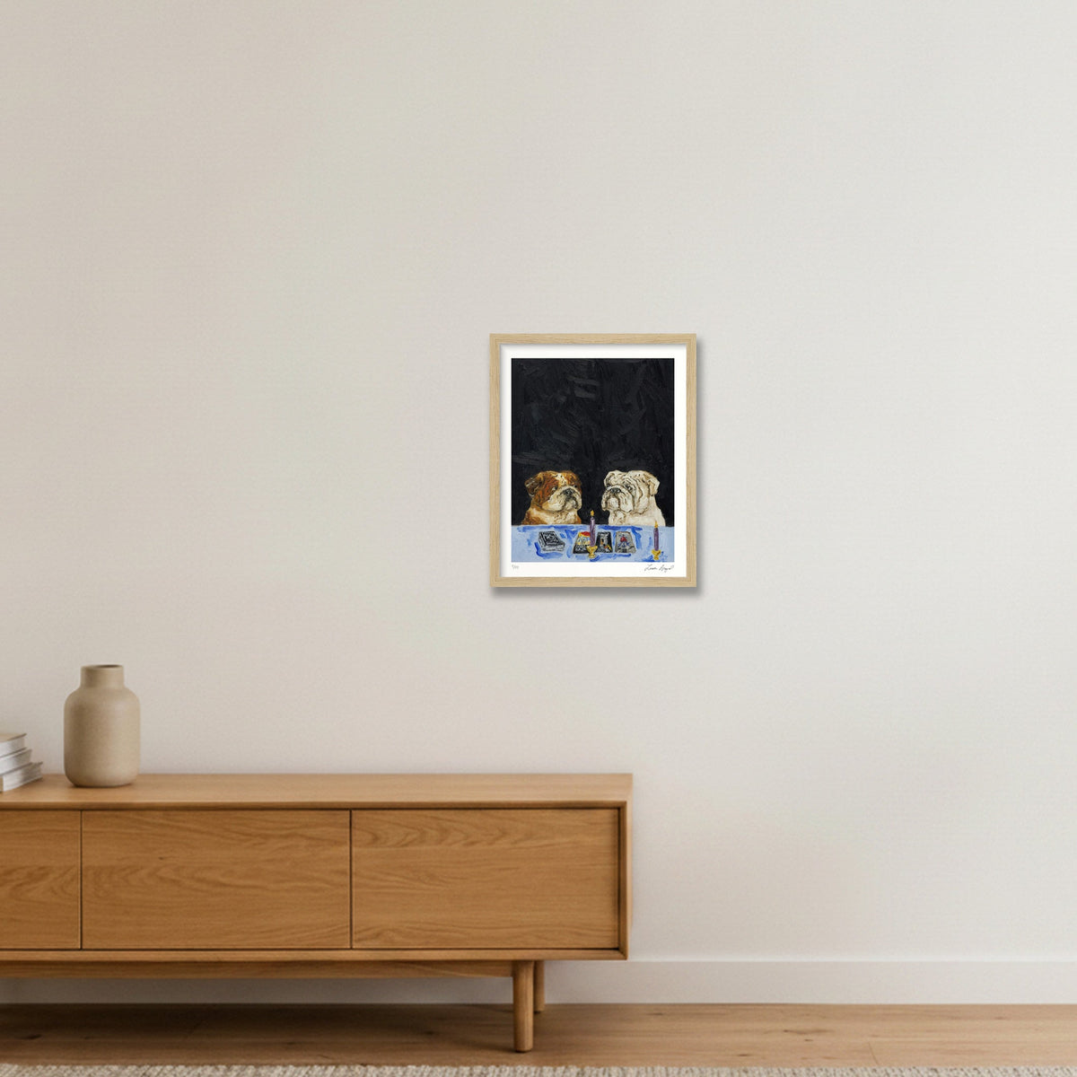 A Ruff Reading — 28×35cm, 11×14" Oak Frame