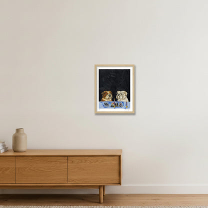 A Ruff Reading — 28×35cm, 11×14" Oak Frame