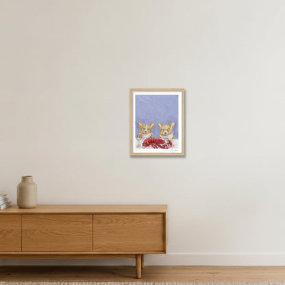 Lobster Season — 28×35cm, 11×14" Oak Frame