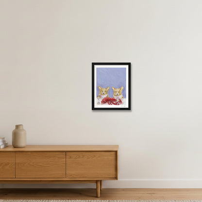 Lobster Season — 28×35cm, 11×14" Black Frame
