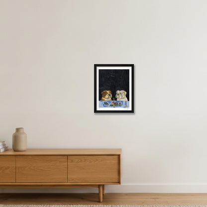 A Ruff Reading — 28×35cm, 11×14" Black Frame