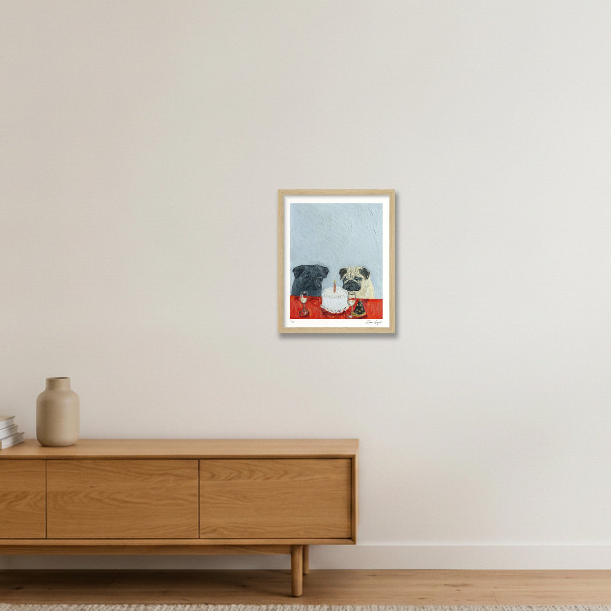 Birthday Blues — 28×35cm, 11×14" Oak Frame